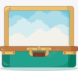 手绘旅行箱手提箱打开的旅行箱矢量图高清图片