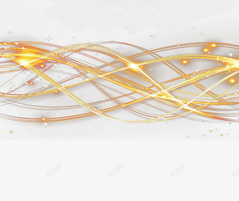 金色光束元素创意png免抠素材_新图网 https://ixintu.com 光晕 光束 光线 创意设计 缠绕的光线 金色