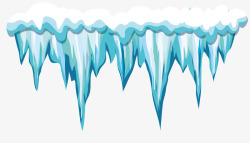 冬天大雪结冰的冰锥矢量图素材
