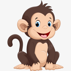 卡通猴子素材开心的小猴子高清图片