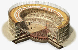 古罗马遗址罗马竞技场建模高清图片