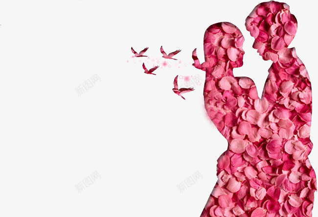 创意合成玫瑰花情侣造型png免抠素材_新图网 https://ixintu.com 创意 合成 情侣 玫瑰花 设计 造型