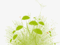植物绿色涂鸦放射性效果素材