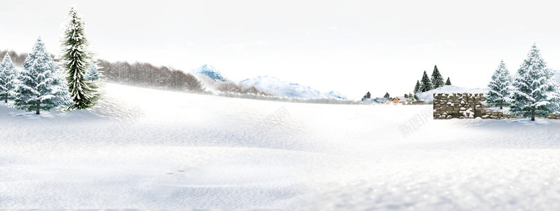 雪地海报装饰png免抠素材_新图网 https://ixintu.com 冬天 冬季 圣诞树 圣诞节 白色 雪地 雪景
