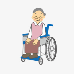 重阳节老人节尊老菊花坐轮椅的老人高清图片