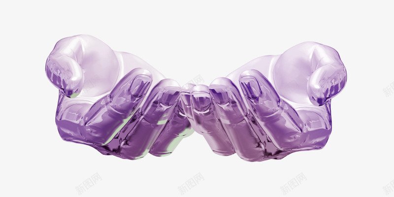 两只捧着的手png免抠素材_新图网 https://ixintu.com 发光 机器人 科技 紫色
