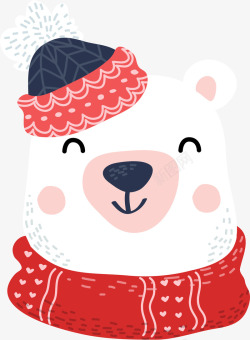 可爱冬天白熊小动物素材
