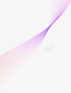 紫色唯美半透明线条飘带素材