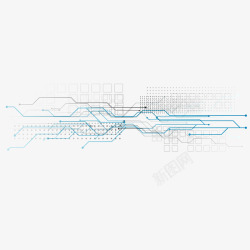 密集线条蓝色创意发散科技线条元素矢量图高清图片