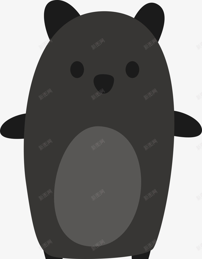 黑色熊矢量图ai免抠素材_新图网 https://ixintu.com 动物 动物插画 卡通动物 可爱动物 小动物 熊 黑色 矢量图