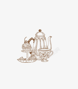 创意网手绘美食茶壶创意网高清图片