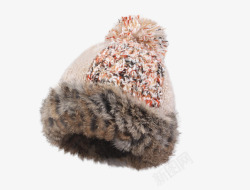 手工编织混色毛线帽kenmont秋冬天帽子兔毛针织帽高清图片