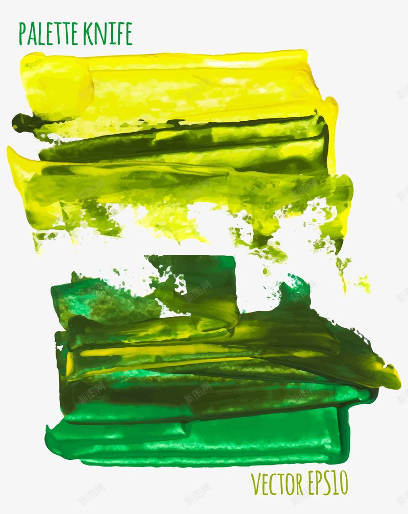 绿色水墨涂鸦背景png免抠素材_新图网 https://ixintu.com 油彩 绿色 背景 装饰 黄色