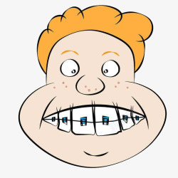 牙医头像卡通男人矫正牙齿头像插画高清图片