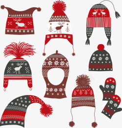 女冬季毛线手套卡通毛线帽子手套高清图片