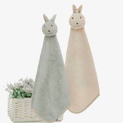 萌兔子擦手巾素材