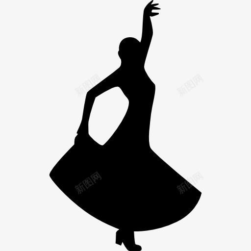 弗拉门戈舞蹈剪影的一个女人图标png_新图网 https://ixintu.com 人 人的剪影 女 弗拉门戈 形状 跳舞