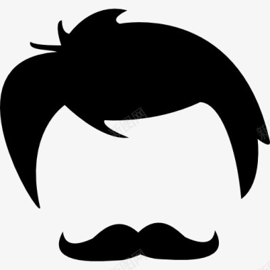 男性头发和脸的形状图标图标
