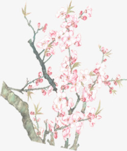 粉色淡雅树木美景桃花素材