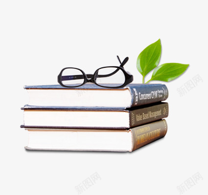 外文书籍psd免抠素材_新图网 https://ixintu.com 书籍 外语书 学习 看书 眼镜