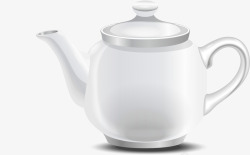 茶吧白色卡通茶壶高清图片