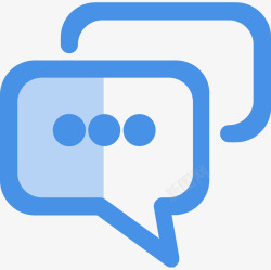 app聊天在线沟通蓝色扁平高清图片