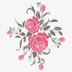 手绘玫瑰花底纹素材