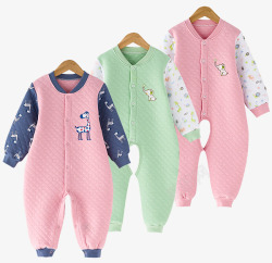 保暖舒适婴儿连体衣服纯棉睡衣高清图片