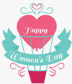 清新妇女节标签png免抠素材_新图网 https://ixintu.com day happy womens 丝带 妇女节 标签 热气球 爱心 礼物