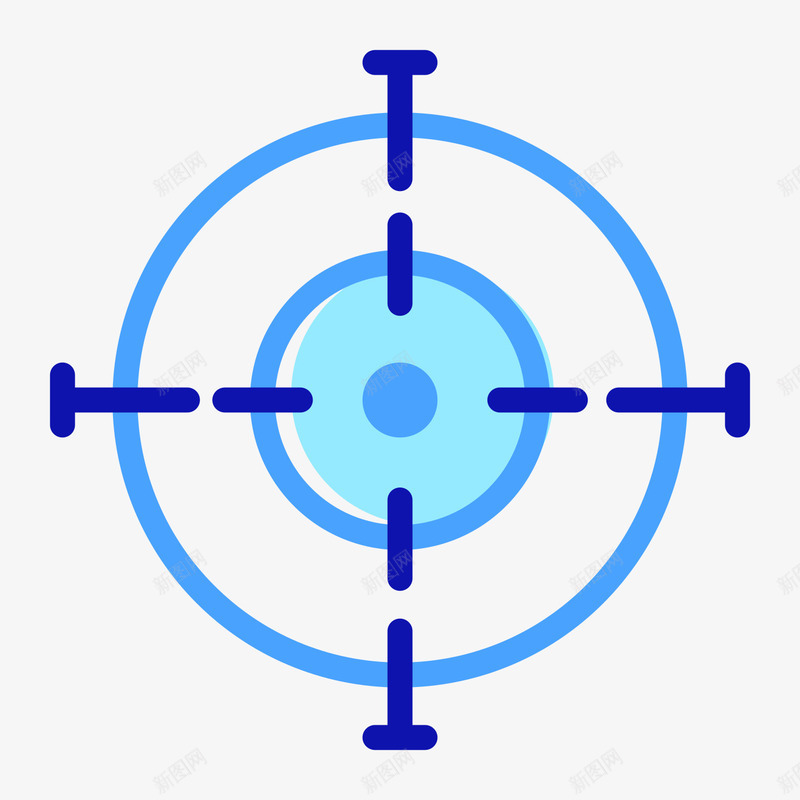 蓝色扁平化目标瞄准元素矢量图图标eps_新图网 https://ixintu.com 创意 卡通图标 圆环 定位 寻找目标 瞄准 矢量图 科技 蓝色