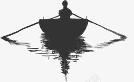 黑色划船的背影剪影png免抠素材_新图网 https://ixintu.com 划船 剪影 背影 黑色