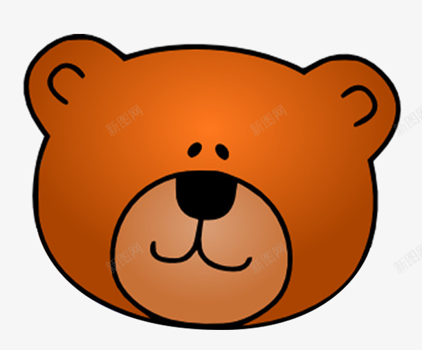 水彩小熊头像装饰png免抠素材_新图网 https://ixintu.com 动物 卡通手绘 可爱 宠物 小熊头像 棕色 水彩