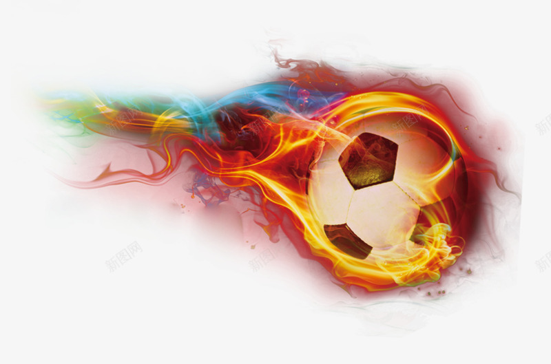 手绘创意带火的足球png免抠素材_新图网 https://ixintu.com 世界杯主题 体育赛事 带火的足球 足球 足球比赛