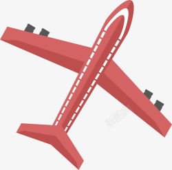 飞行航线红色的飞机矢量图高清图片