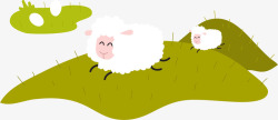 小羊吃草草地素材