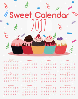 可爱台历粉色甜美蛋糕新年日历高清图片