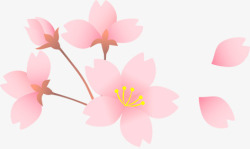 卡通粉红花朵装饰素材