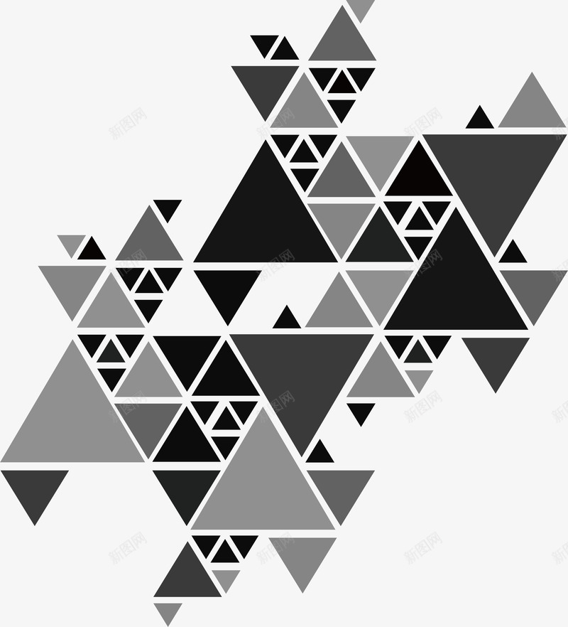 灰色三角形拼图矢量图eps免抠素材_新图网 https://ixintu.com 三角形 灰色三角形 灰色质感 矢量png 科技感 科技拼图 矢量图