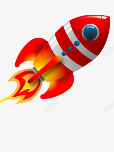 直冲太空的火箭png免抠素材_新图网 https://ixintu.com 卡通 图片 素材 红色