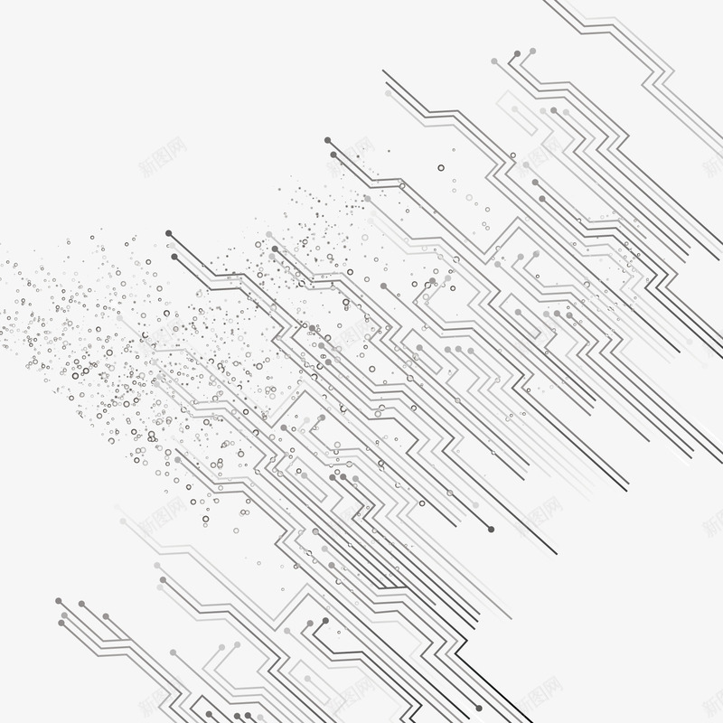 科技线条png免抠素材_新图网 https://ixintu.com 商务科幻 电子 科技 科技风 蓝色科技感 高科技