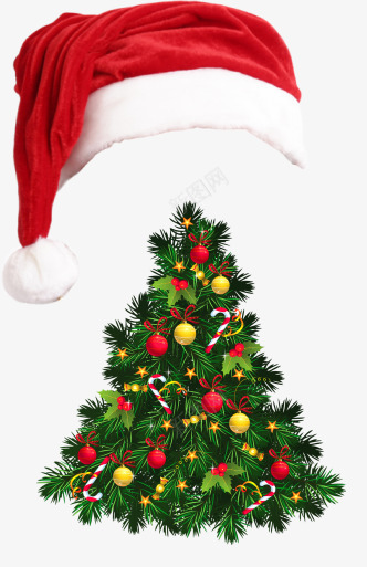 圣诞帽子和圣诞树png免抠素材_新图网 https://ixintu.com 圣诞帽子 圣诞树 圣诞节 手绘 红色帽子