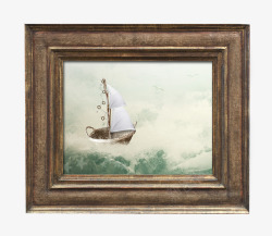 暴风雨帆船油画海中帆船油画高清图片