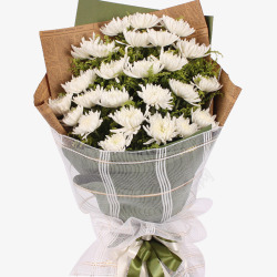 白色菊花花束包装素材