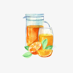 新鲜橙汁矢量图素材
