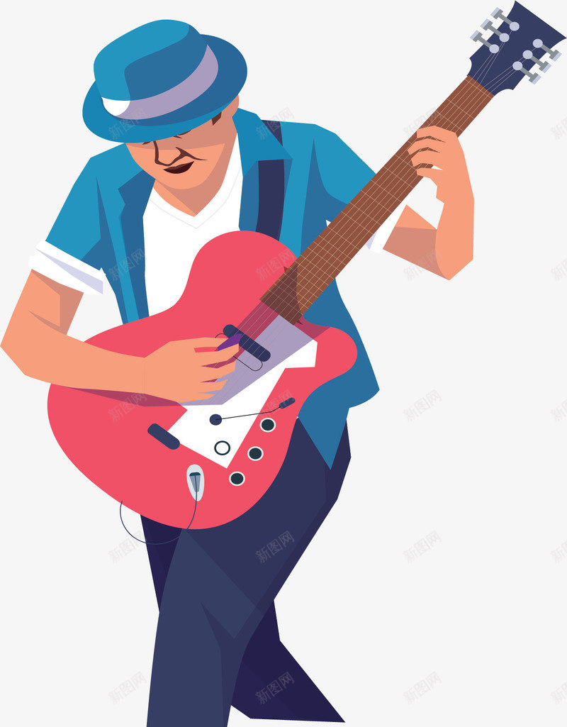 弹奏吉他的人爵士乐海报矢量图ai_新图网 https://ixintu.com 弹吉他 演奏吉他 爵士乐 爵士乐器 爵士音乐节 矢量png 矢量图 音乐节