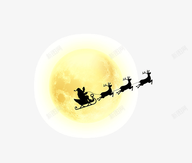 月亮上骑着马车的圣诞老人png免抠素材_新图网 https://ixintu.com 圆月 圣诞礼物 圣诞老人 马车 麋鹿
