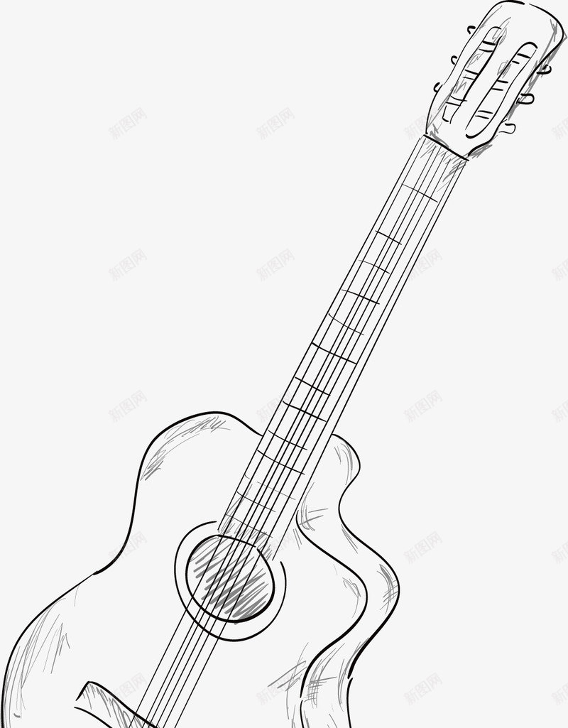 手绘吉他png免抠素材_新图网 https://ixintu.com 吉他 手绘风 木吉他 电吉他 矢量素材