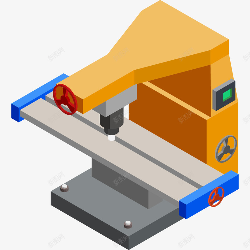 卡通车床png免抠素材_新图网 https://ixintu.com PNG图形 PNG装饰 卡通 机械 装饰 车床