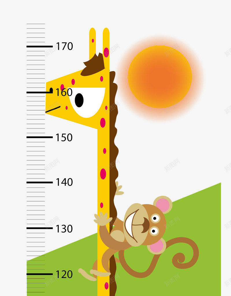儿童卡通量身高尺png免抠素材_新图网 https://ixintu.com 儿童 动物设计 卡通动物 卡通量身高尺 可爱动物 小象 小鸟 树枝 身高表 长颈鹿
