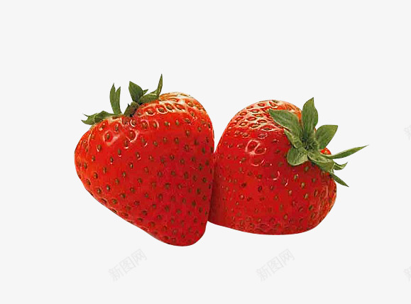 两个新鲜草莓png免抠素材_新图网 https://ixintu.com 两个 新鲜 草莓